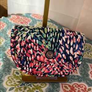 Talbots Navy and Multicolor Floral Clutch Belt Bag